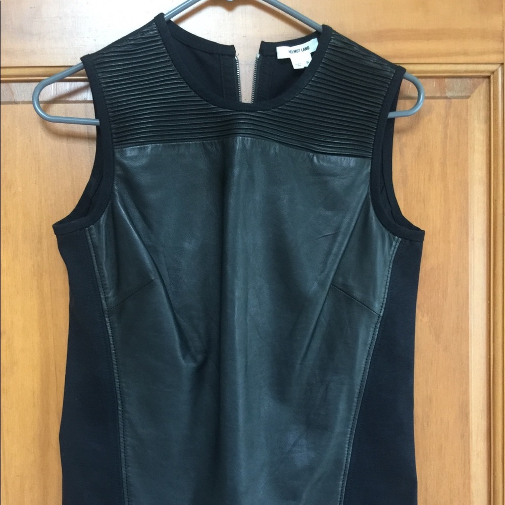 Helmut Lang leather sleeveless top